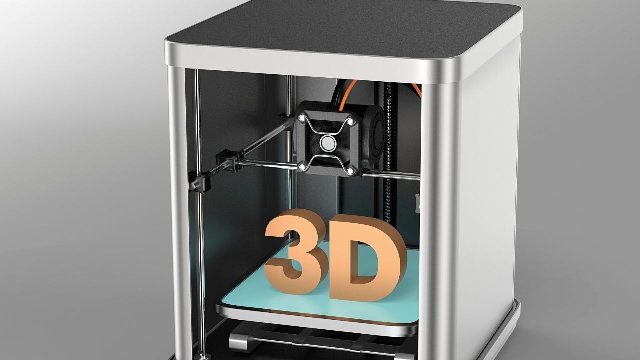 Ilustrasi gambar mesin printer 3D